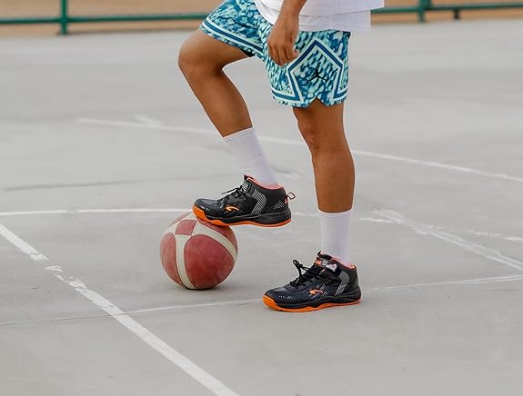 Pro ASE Basketball Shoes with Rubber Sole & Breathable Upper | Indoor & Outdoor Court | Shock Absorption Lining, Anti-Slip, Lightweight & Durable with Velcro for Best Fit | Men, Women & Unisex